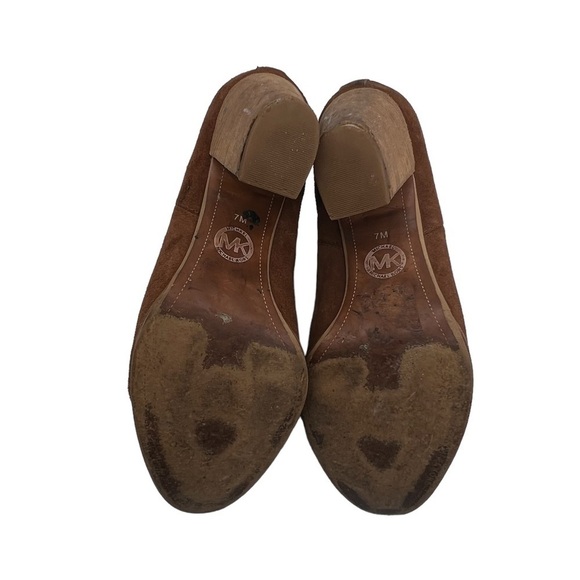 MICHAEL Michael Kors Brown Suede Heeled Slip On Booties Size 7 Women's - Picture 9 of 9